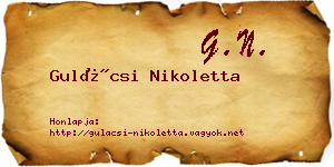 Gulácsi Nikoletta névjegykártya