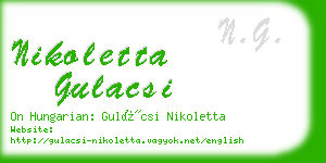 nikoletta gulacsi business card